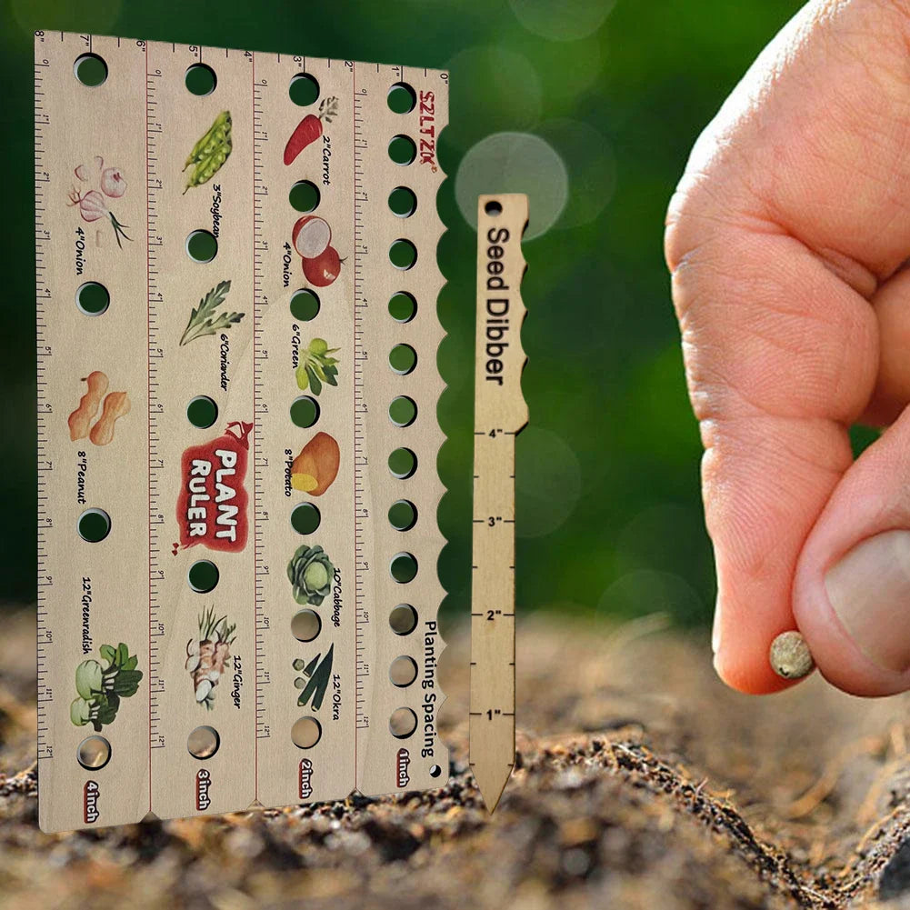 Holz Planterlinjal – Multifunktionellt frö-mätverktyg för trädgård