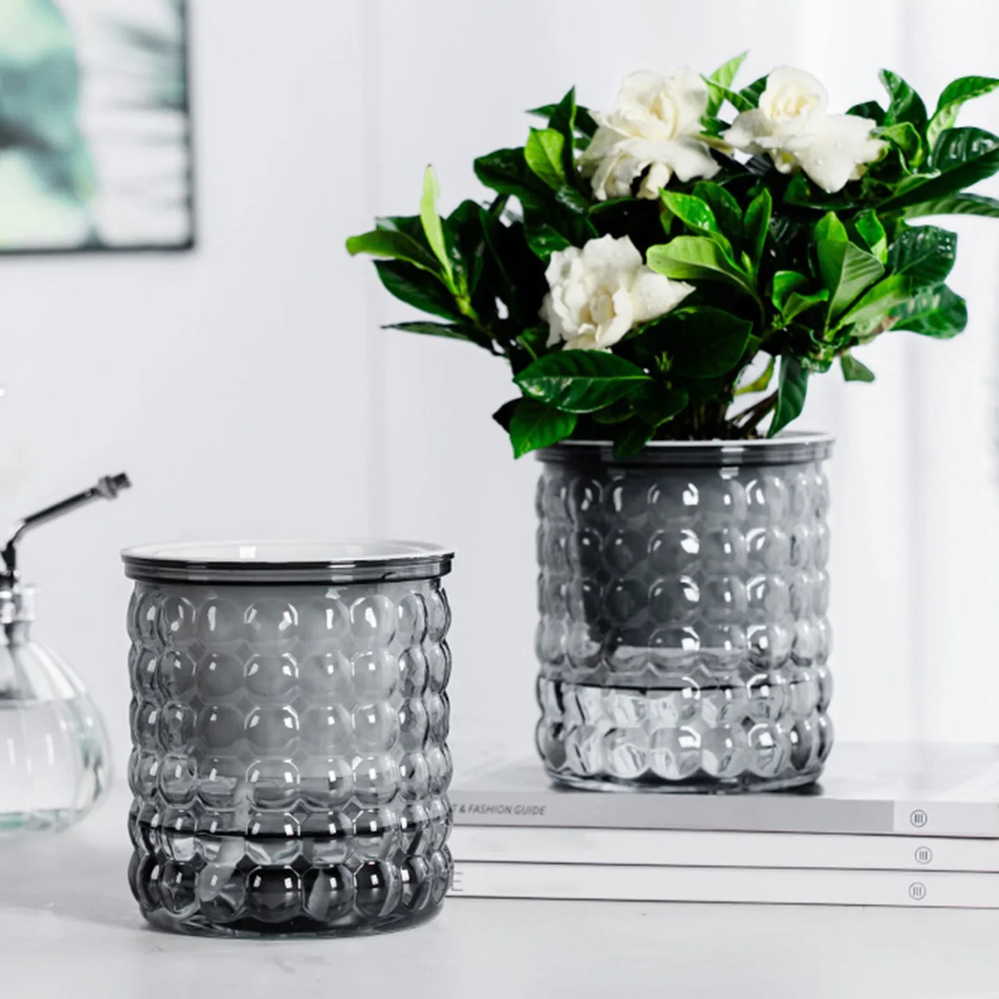 Carvallo Hydroponisk Blomkruka | Självbevattnande & Modern | För Inomhusväxter | 3-pack