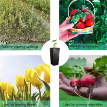 Carvallo DeepGrow Krukor Planter Krukor Höga & Fyrkantiga | 10/25-set | Med dräneringshål | Svart | 20x10x7 cm