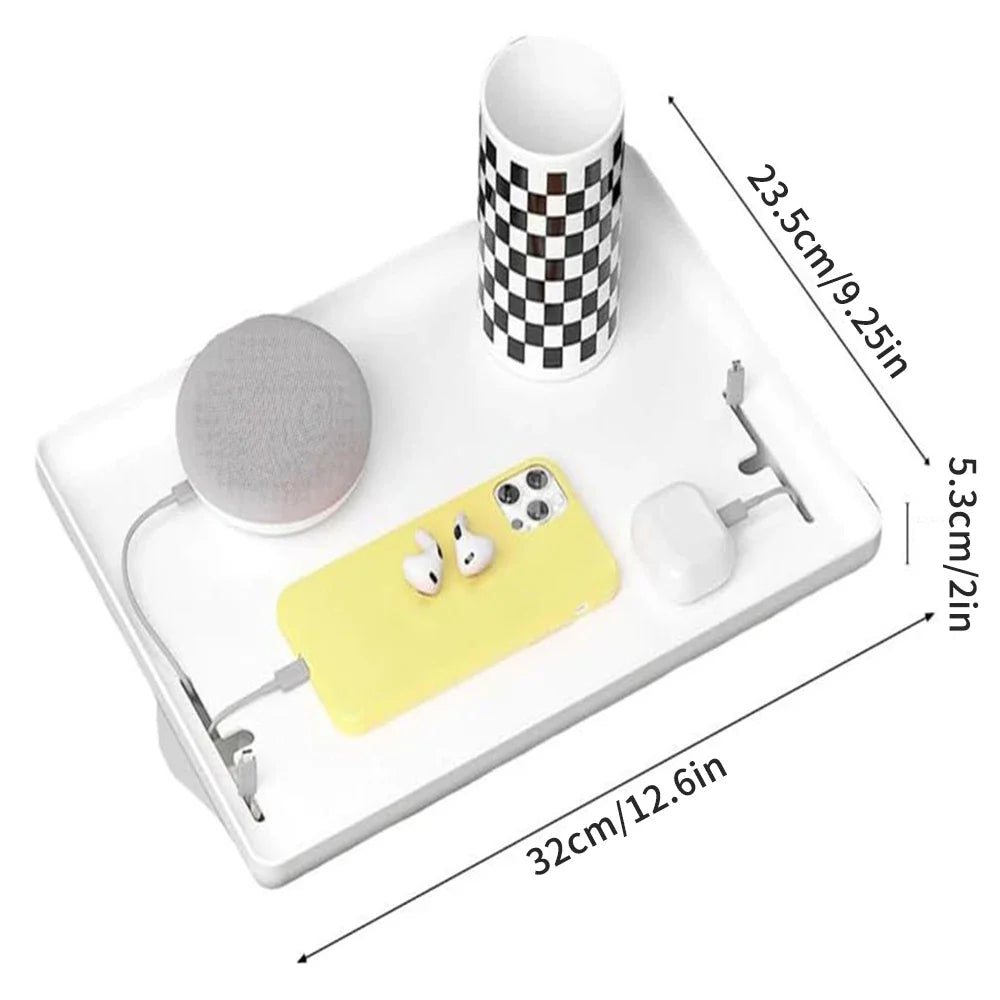 Carvallo Tray Sänghylla med hållare | Praktisk nattduksbräda för säng & loftsäng | 32 × 23,3 × 5,3 cm