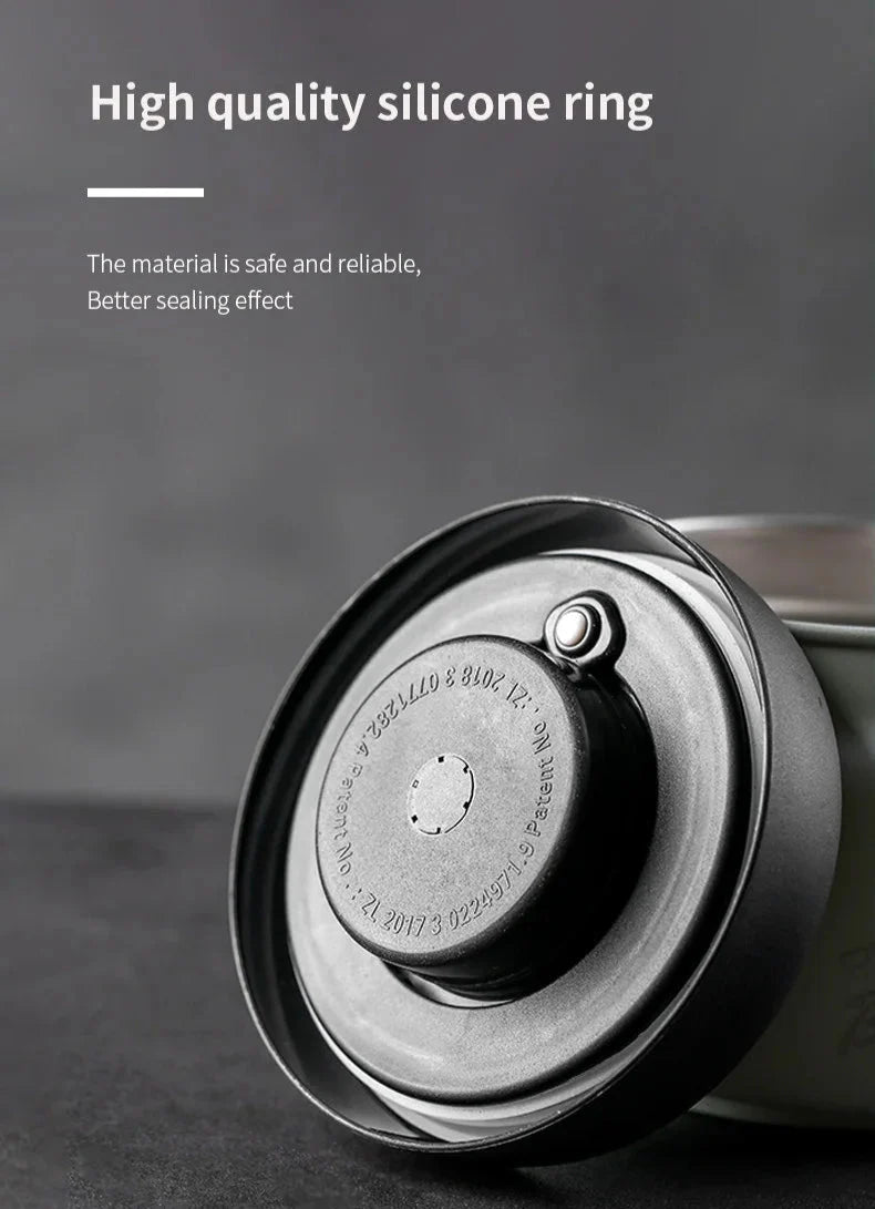 Royallure Kaffeebehållare i rostfritt stål med manuell vakuumlock för färska bönor