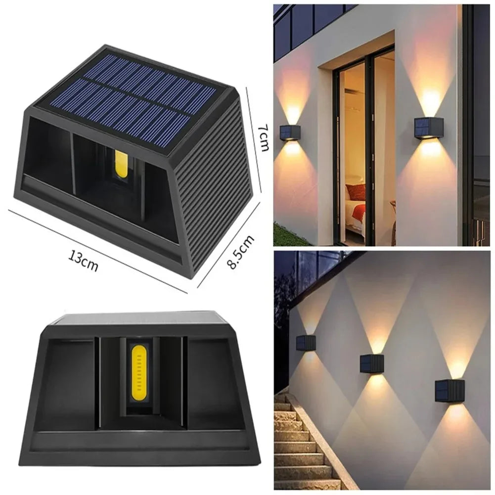 Carvallo Solar LED Vägglampa Utomhus | IP65 Vattentät | Skymningssensor | Upp & Ner Ljus | Varmvit