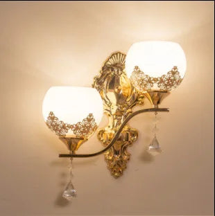 CrystalLuxe - LED Vägglampa Guld Sovrum &amp; Vardagsrum Stämningsbelysning