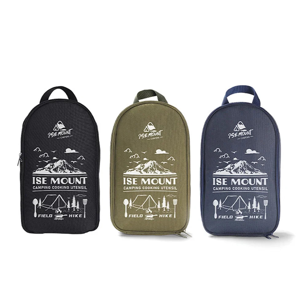 Carvallo AdventureKit Camping Kök Set 9-delat | Inkl. Förvaringsväska | Rostfritt Stål Utomhus Kökstillbehör | För Camping, Vandring & BBQ