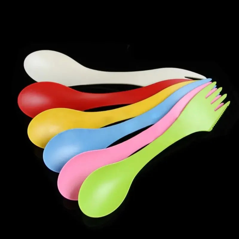 Carvallo-bestick TrekMate SporkSet | 6-i-1 Spork Kombi-bestick | Sked, gaffel & kniv i ett | För camping, vandring & resor