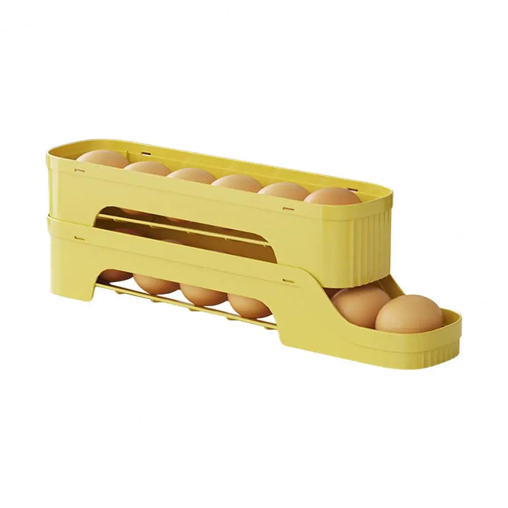 Carvallo RolloMaxx | 4-lagers äggorganisatör | Platsbesparande & Självrullande | Transparent design