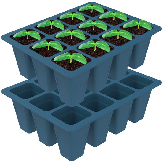 Carvallo Silikon | BPA-free & Reusable | 12 Cells with Drainage | 2-Pack in Black or Dark Green