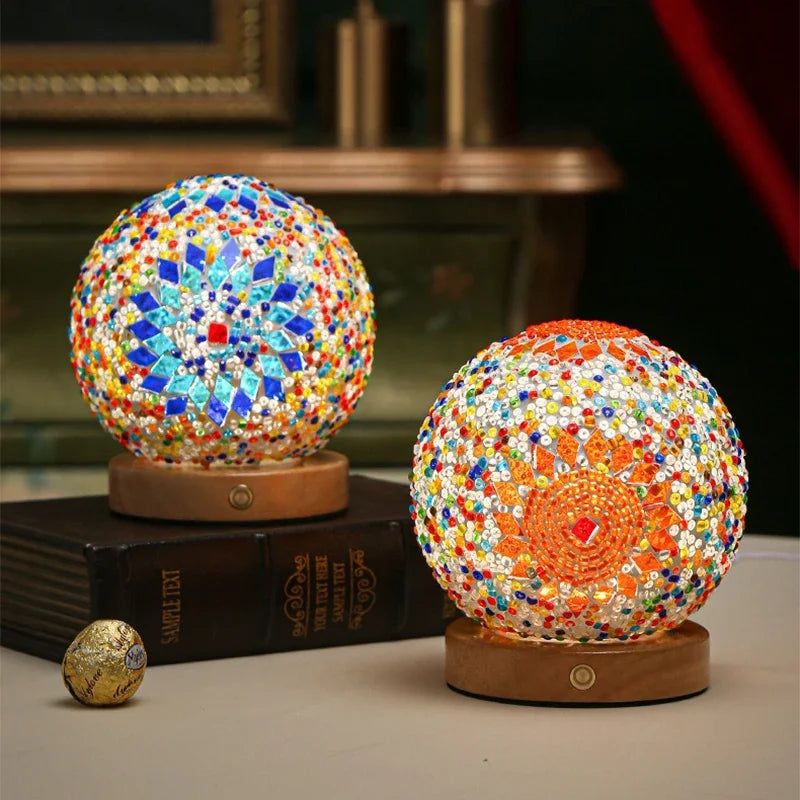 BohoGlow - LED Skrivbordslampa i Bohemisk Stil – Dimbar, Vintage Look