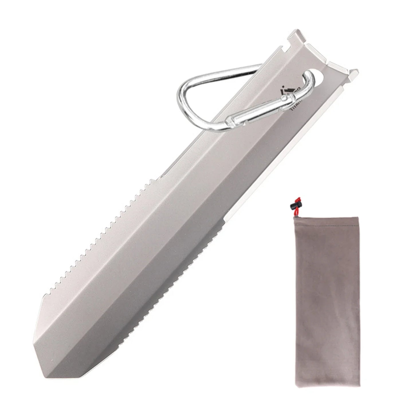 Carvallo EdgeLite Titan-handspade med vågslip & clips | Ultralätt & rostfri | För camping, trädgård & utomhus