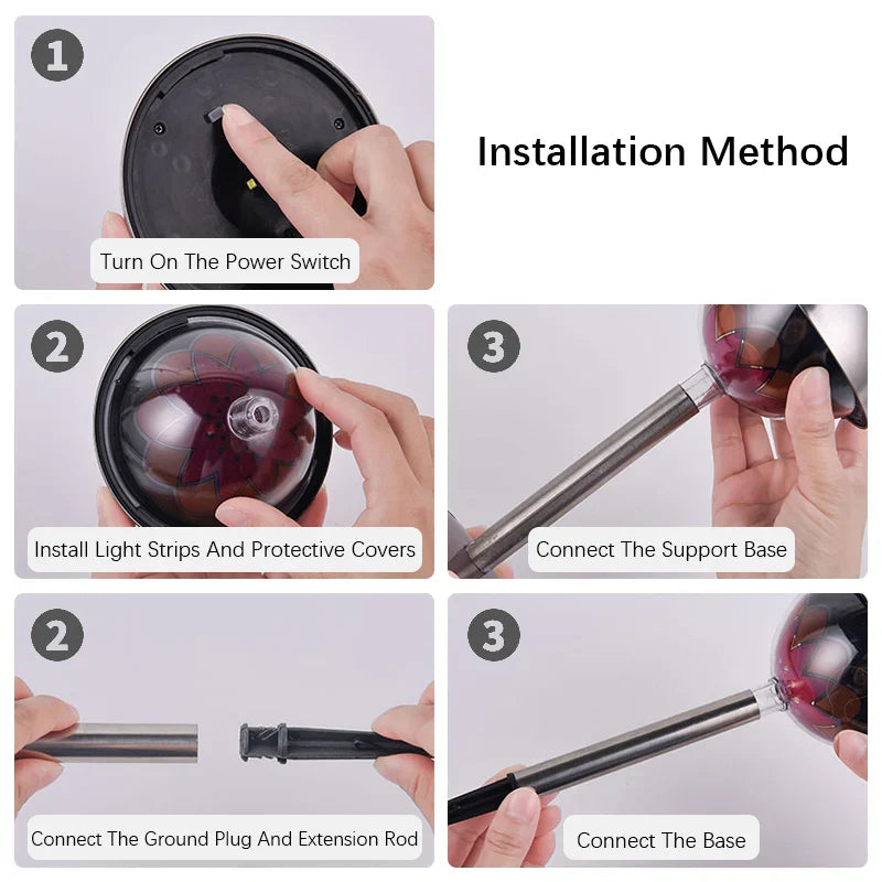 Carvallo Trädgårdsbelysning Sol | LED med intelligent ljusstyrning | Två installationsmetoder | Vitt ljus 6500K | 600 mAh batteri