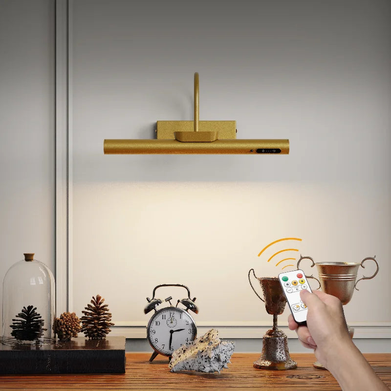 Royallure 4000mAh Trådlös Bildlampa med Fjärrkontroll, Uppladdningsbar Konstvägglampa