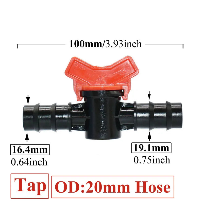Carvallo FlowTura ConnectPro | Mini-kula ventil med slanganslutning och gänga | För trädgård, PE-slang och droppbevattning