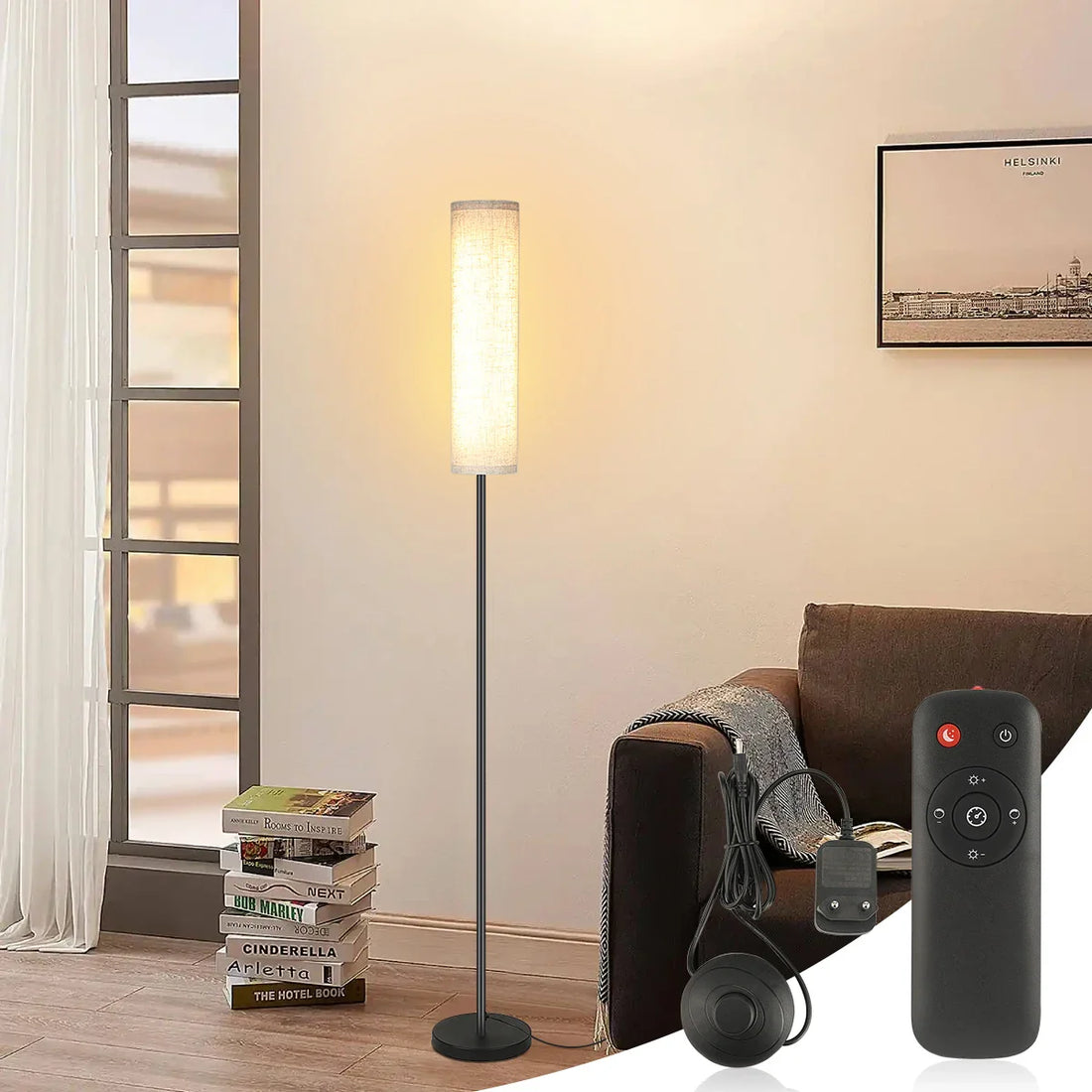 Lumivelo Alto | dimbar LED-golvlampa med fjärrkontroll, 170 cm hög