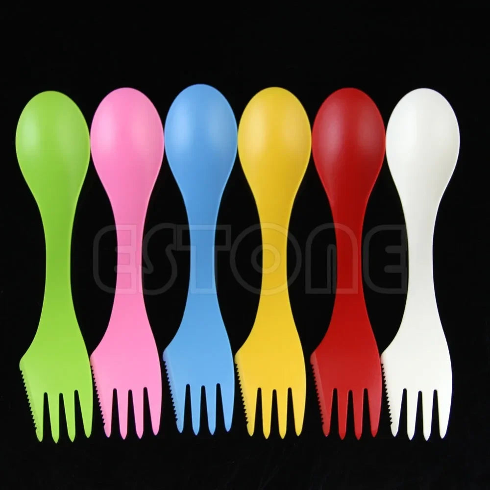 Carvallo-bestick TrekMate SporkSet | 6-i-1 Spork Kombi-bestick | Sked, gaffel & kniv i ett | För camping, vandring & resor