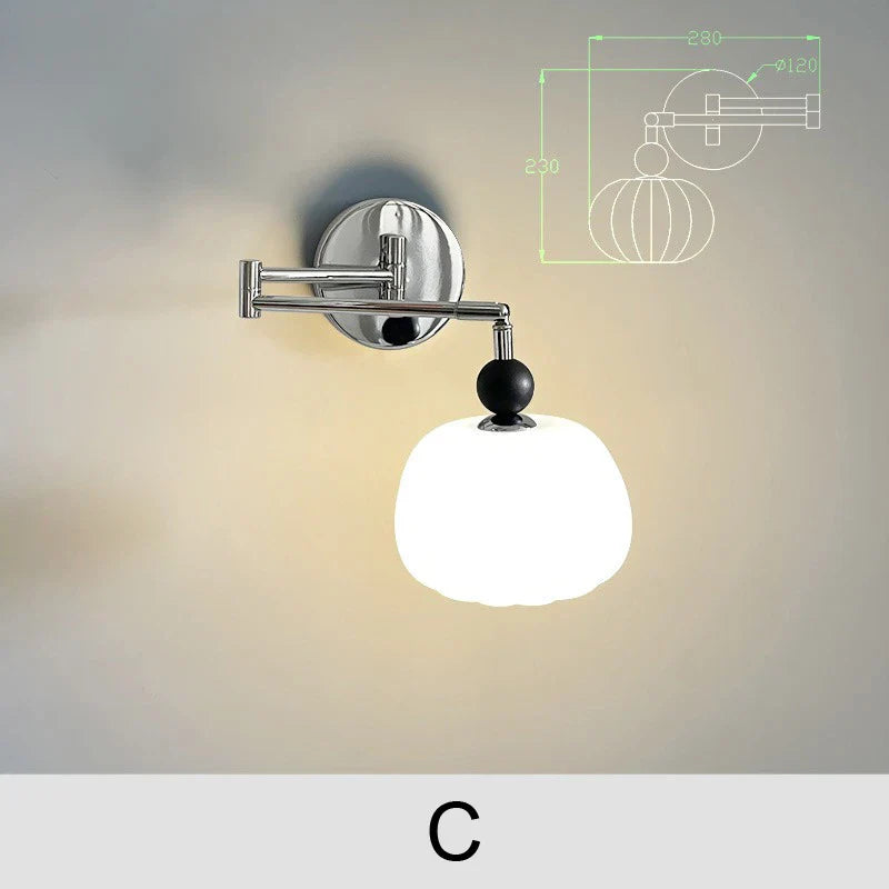 Teleskoplampa - Teleskopisk Arm Sänglampa Læselys Vintage Punk Stil