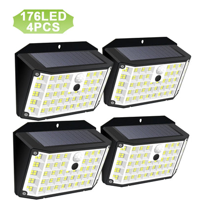 Carvallo MotionLight 176 Solarlampa Utomhus med Rörelsesensor | 176 LEDs | 3 Lägen | IP65 Vattentålig | 3,7V 1W | Svart