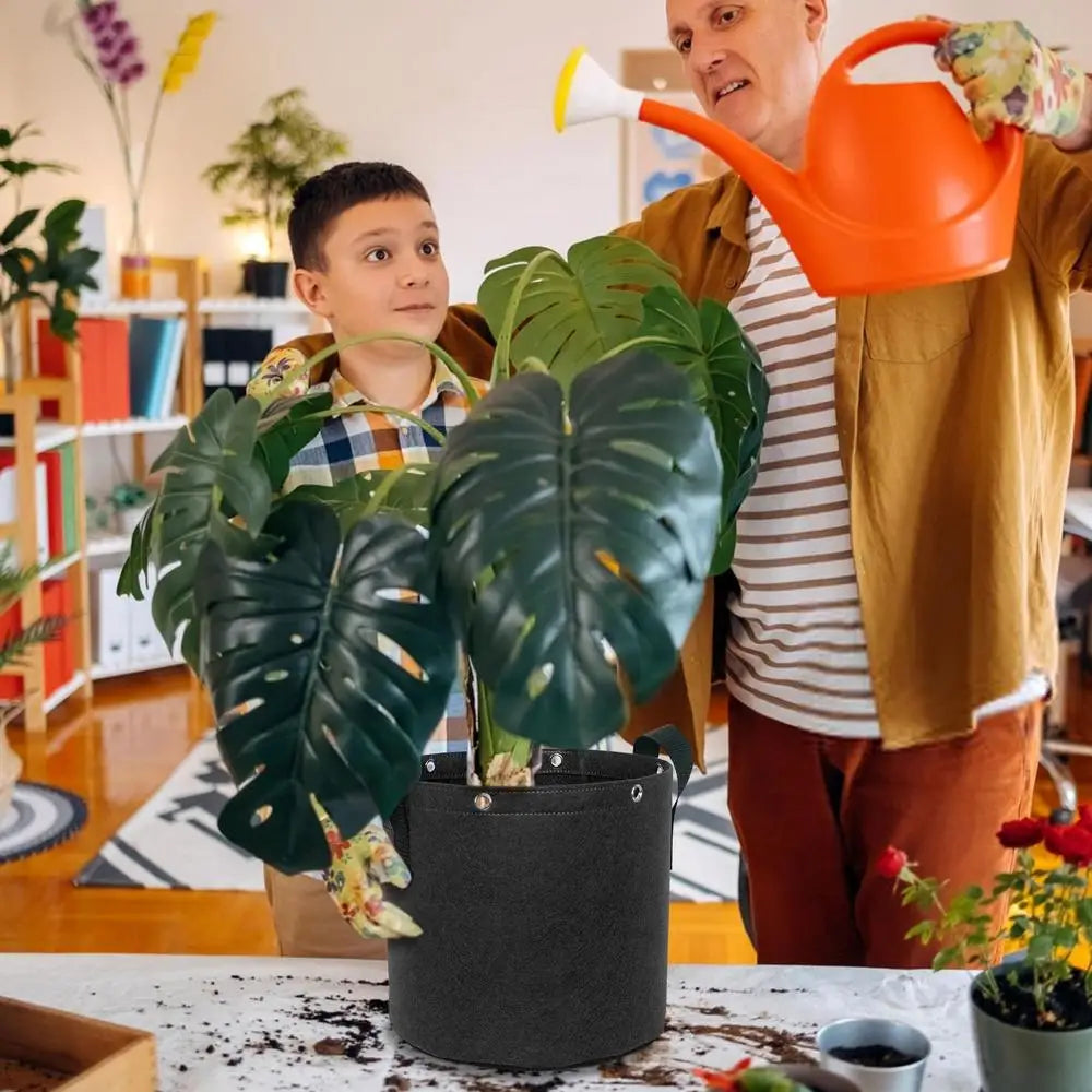 Plantasäck av filt med bärhandtag – Andningsbar och hållbar för trädgårdsväxter och blommor