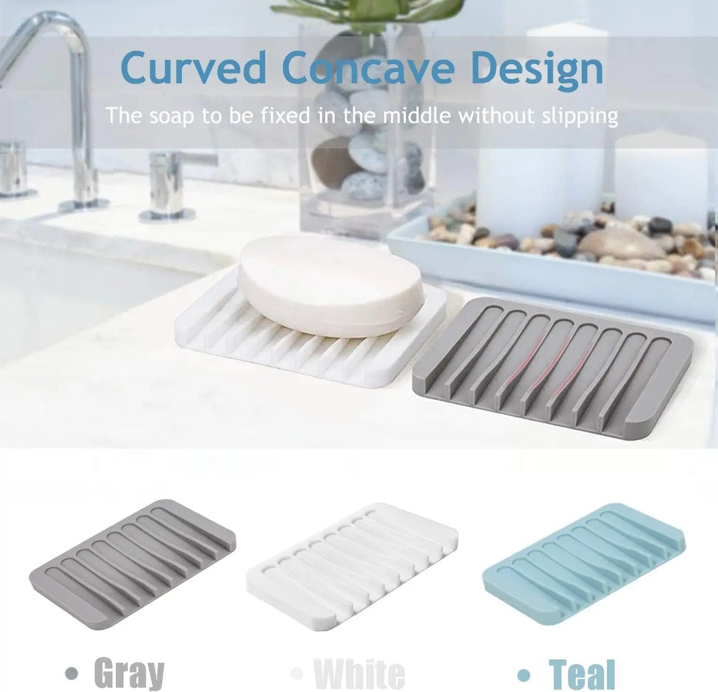 Carvallo AquaDrop Flex | Rutschfri & Självavvattnande | Silikon Tvålskål för Bad & Kök