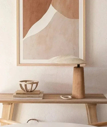 CalmAura - Retro Lampa med Naturlig Trästruktur