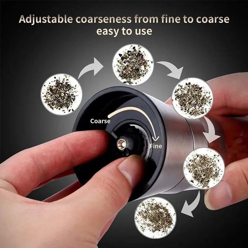 Carvallo Salt- & Pepparkvarn i glas och rostfritt stål | Kryddkvarn med justerbar malverk | För peppar, salt, spiskummin & mer | Aromafrisk & lätt att fylla på