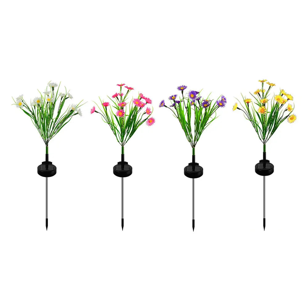 Carvallo Solar Trädgårdslampa Tusensköna | Vattentät LED Blomlampa för Utomhusbruk | Automatisk Deko-Solarlampa för Trädgård & Balkong