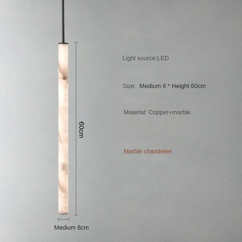 Lunvero Minara | LED-hänglampa av marmor och koppar för stiliga vardagsrum
