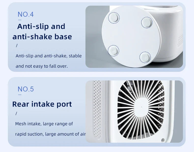 Carvallo Coolivia BreezeLight | 3-i-1 Mini-klimatanläggning, fläkt & luftfuktare | Med LED-stämningsljus & USB-anslutning