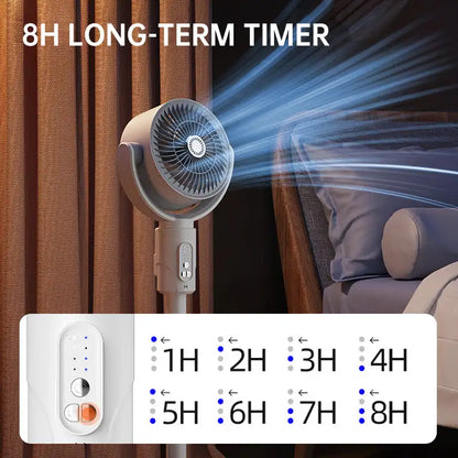Uppladdningsbar oscillernade luftcirkulatorfläkt med fjärrkontroll och timer