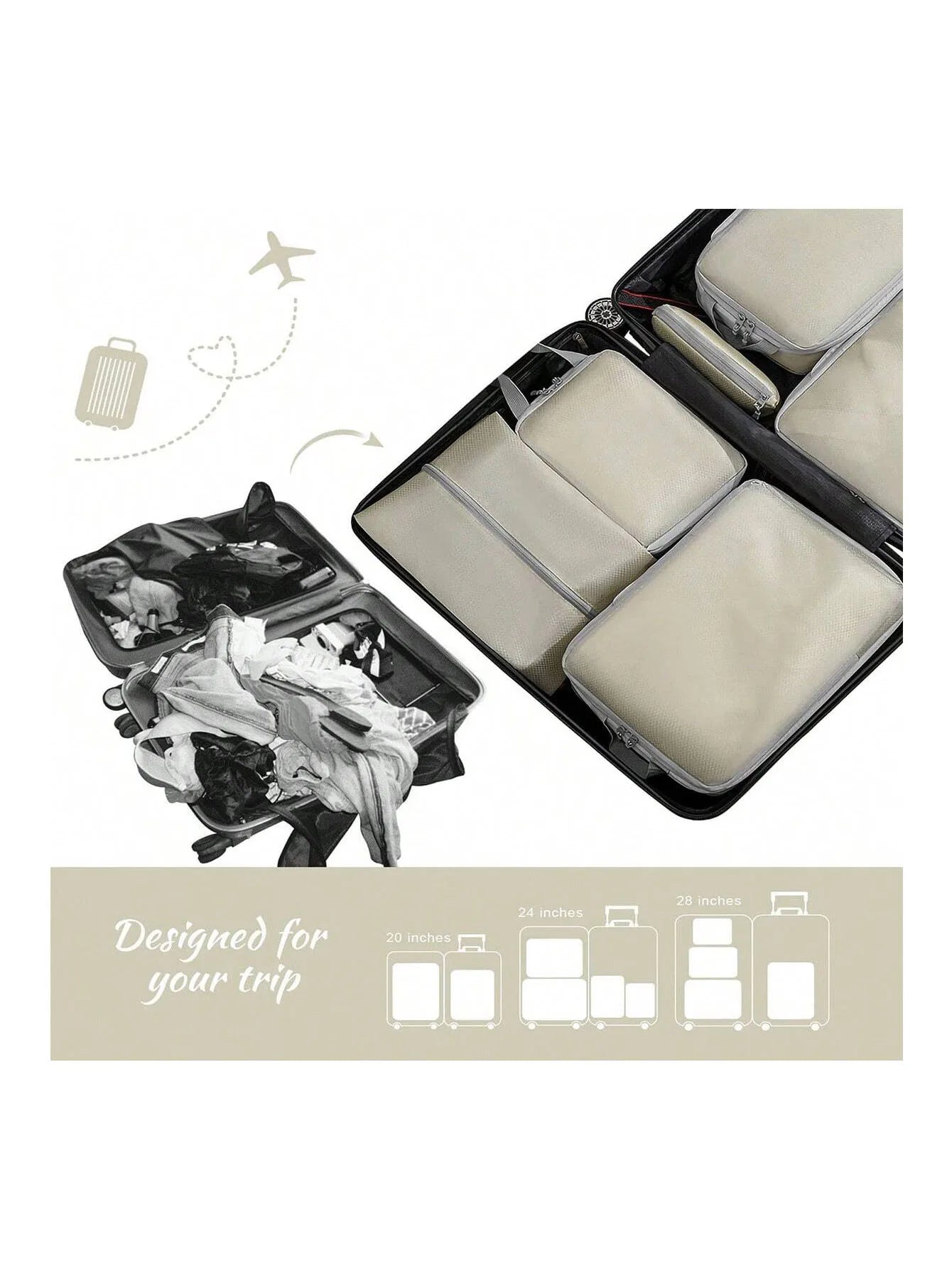 Carvallo-förvaringsväska PackEase | Kompakt & Mångsidig | För Kläder, Skor & Kosmetik | Platsbesparande & Robust