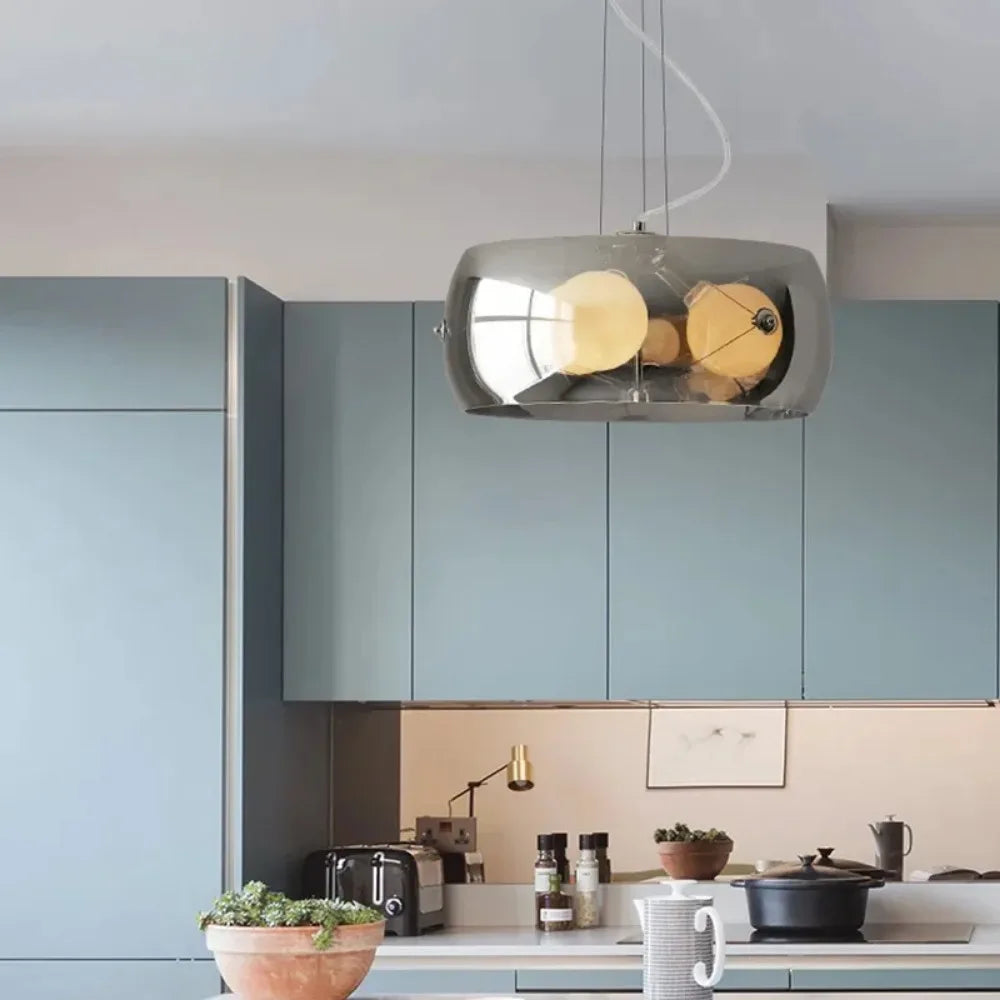 Aurion | Modern glas-LED-hänglampa för kök, vardagsrum och matsal