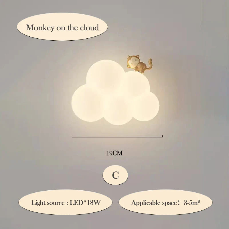 CloudLight - LED Vägglampa Barnrum Belysning