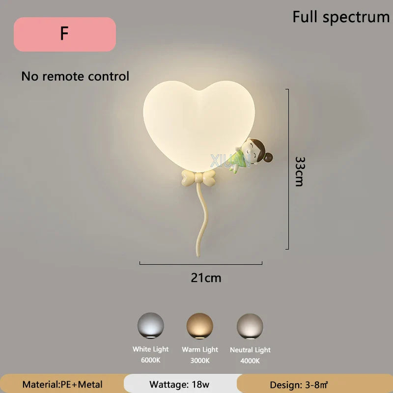 LoveLicht - Rosa Kronmoln Hjärtdesign LED Sänglampa