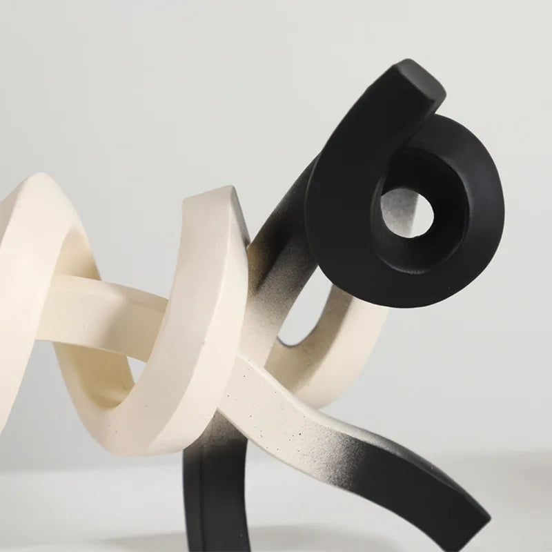 Abstract Minimalist Vridna Siamesisk Katt Skulptur för Heminredning