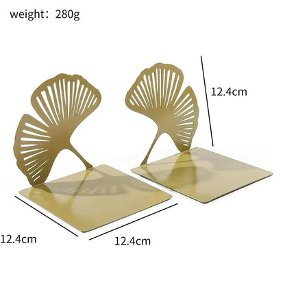 Eleganta Ginkgo-bokstöd i guld – Robust &amp; stilfull dekoration för bokälskare