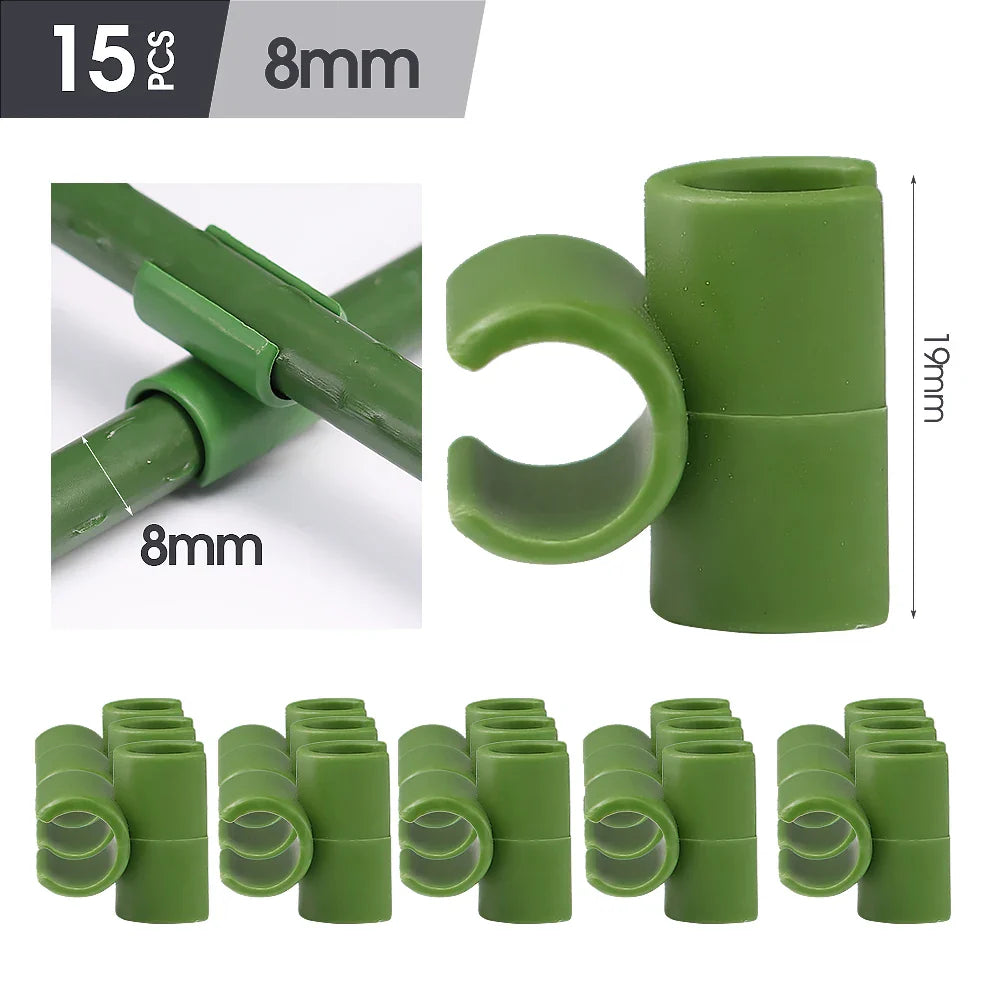 Carvallo Connect | 15-pack krysskopplingar för växtstöd | För .8–2.0 cm stänger | Justerbara klämmor för spaljéer & växtstöd