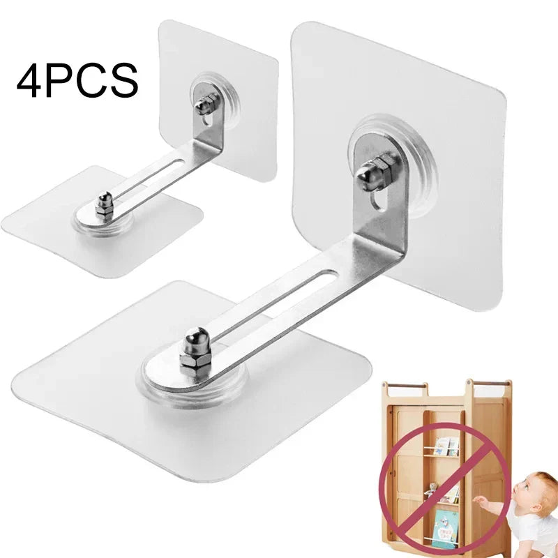 Carvallo Anti-Kipp Fäste Set 4-delat | Justerbar & Självhäftande | För hyllor, skåp & byråer