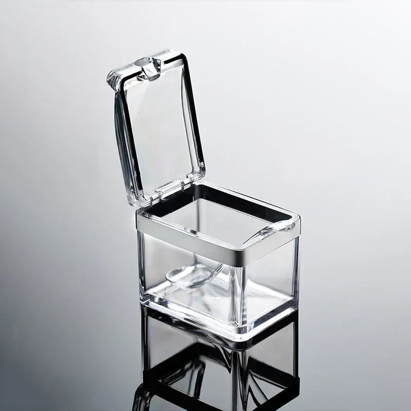 Carvallo ClearSpice Quadra | 4 fack med lock & skedar | Transparent | 23,5 × 9,5 × 8,5 cm | För salt, socker & kryddor