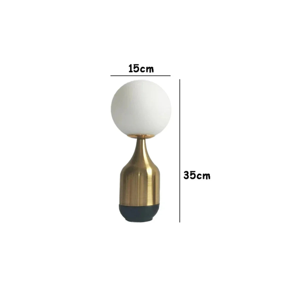 BrassGlow Lampa - Skandinavisk Glas-Kula-Nattlampa