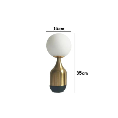 BrassGlow Lampa - Skandinavisk Glas-Kula-Nattlampa