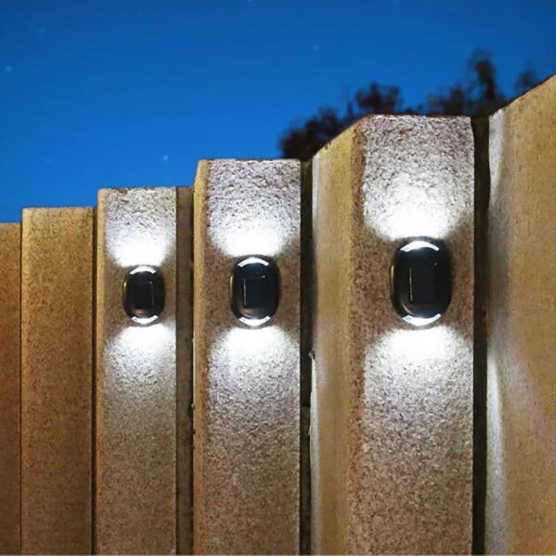 Carvallo Solar Vägglampa Oval | IP65 Väderbeständig | Upp & Ned Ljusstråle | För Trädgård & Utomhusvägg