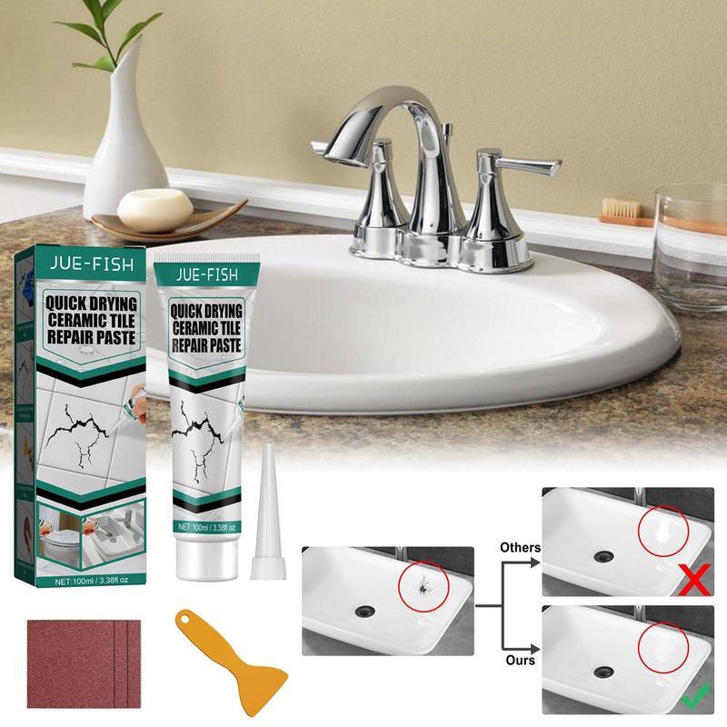 Carvallo Plattrepareringpasta | För keramik, porslin & marmor | 100 ml | Snabb, Stark & Mångsidig