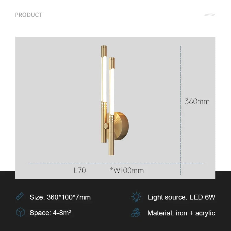 ModernLux - LED Vägglampa Lyx Inomhusbelysning Sconces för Vardagsrum och Sovrum