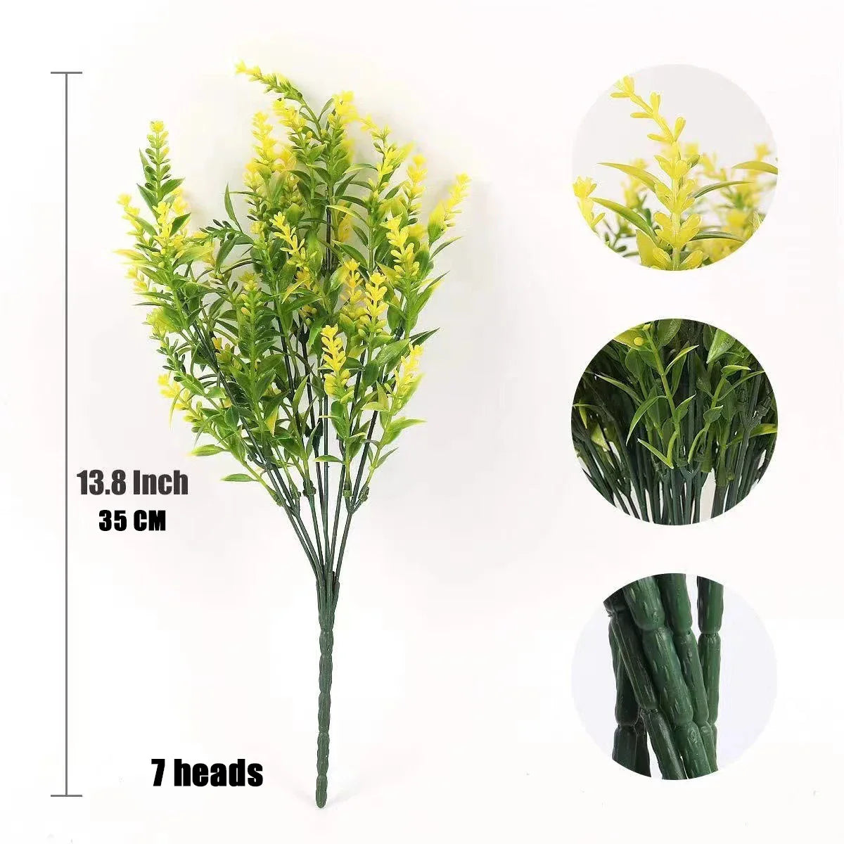 Carvallo Künstlicher Lavendelstrauß | 5-gren | Realistische Blüten & Blätter | 38 cm Höjd | För vardagsrum, balkong & trädgård