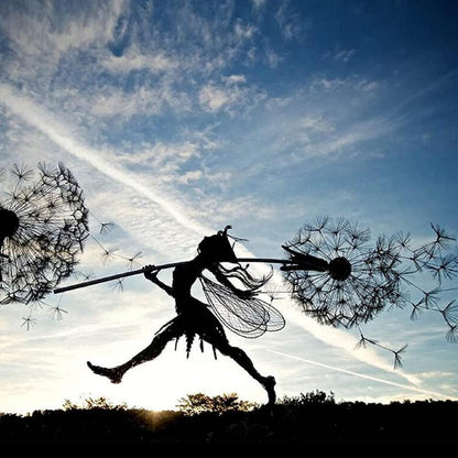 Fairy Garden Sculpture | Detaljerad Metall Dekor för Utomhus