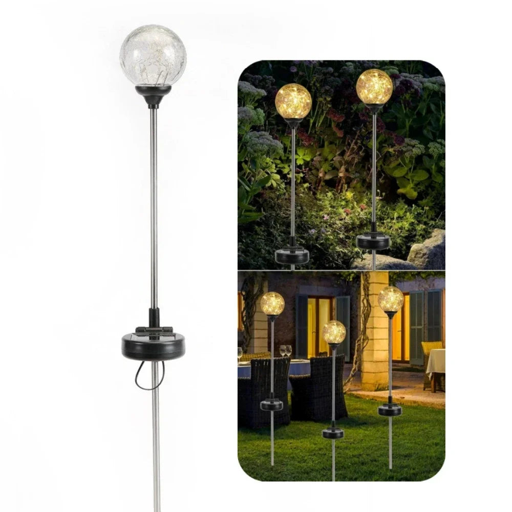 Carvallo GlowSphere Solarbollträdgårdslampa 70 cm | LED-landskapsljus | Jordspett | Väderbeständig