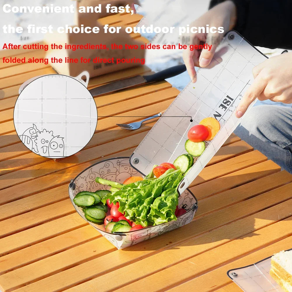 Carvallo FlexFold Fällbart Skärbräda i PP för Utomhus och Camping | Ultralätt, livsmedelsvänlig Skärbräda för Picknick och Resa