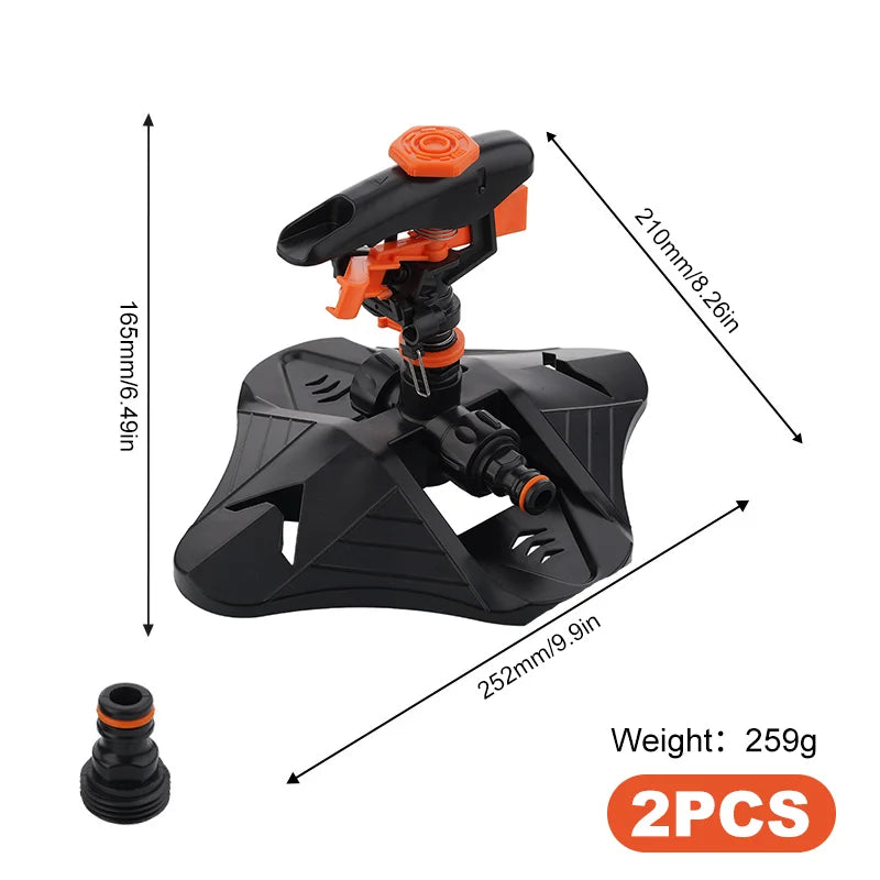 Carvallo Trädgårdssprinkler HydroSpin 360 | 12 m Räckvidd | 360° Rotationsfunktion | För Gräs, Trädgård & Jordbruk | 21 × 25,2 × 16,5 cm