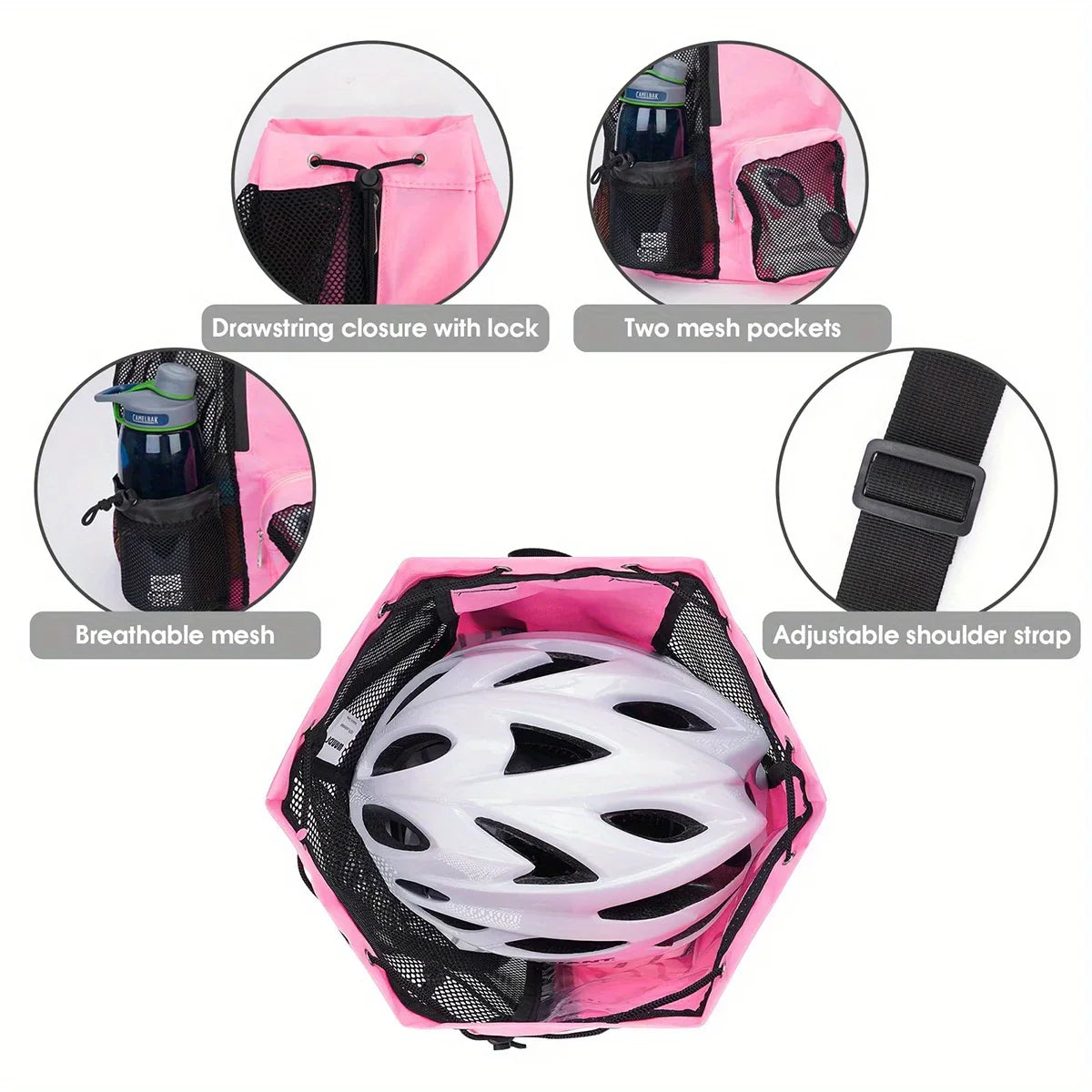 Carvallo Sportbag med nät & fack för blöta saker | Ryggsäck med dragsko | Simning, fitness & strand | 48×32 cm