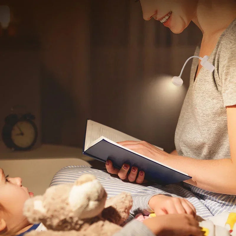 Carvallo LED boklampa med klipp | 3 ljusfärger | Steglöst dimbar | Flexibel hals | USB & batteridriven