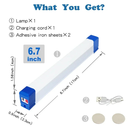 Carvallo LED Rör | Uppladdningsbar campinglampa med magnet & krok | 32/52 cm | Bärbar nödbelysning för utomhus & fordon